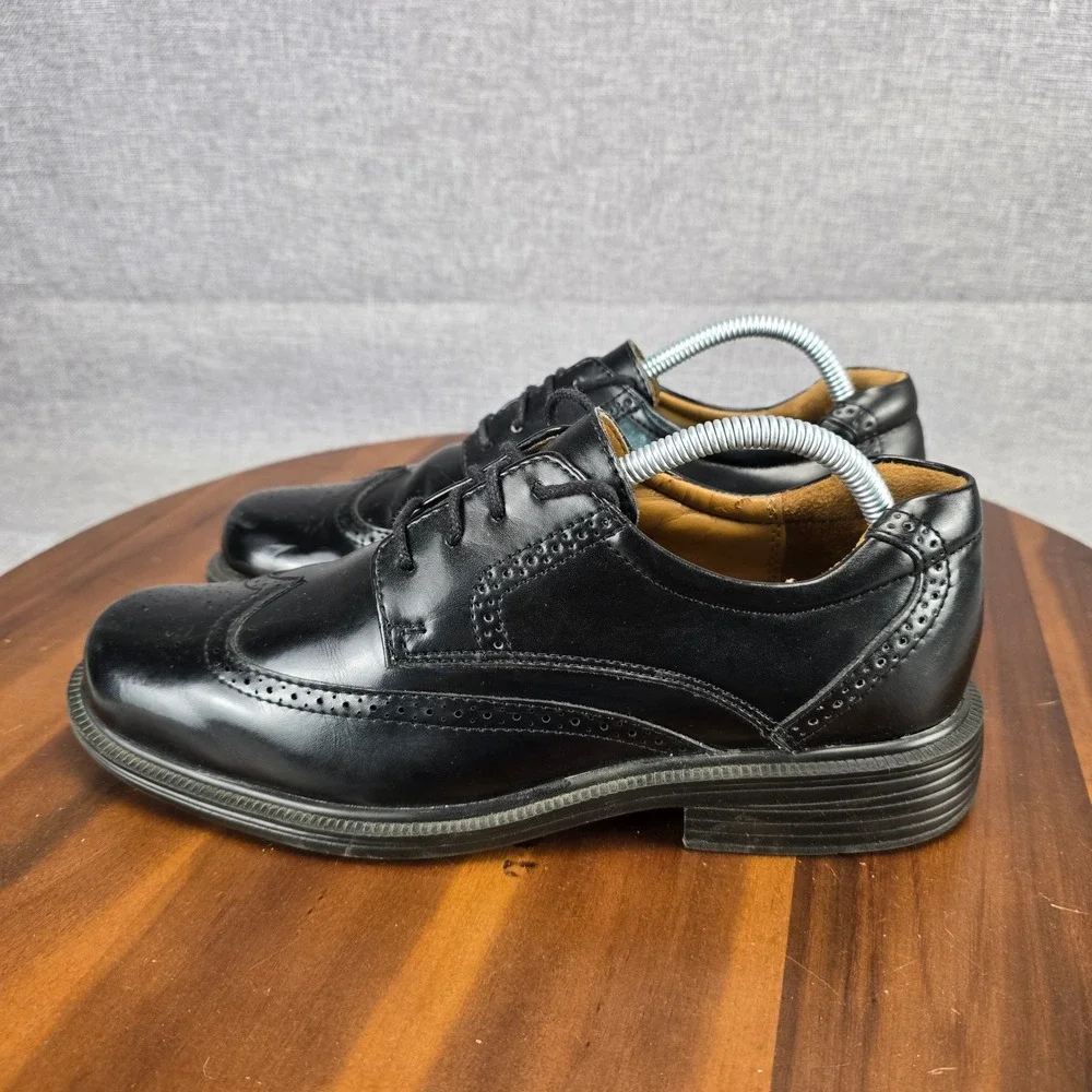 Croft & Barrow Mens Hoffman Black Leather Wingtip Oxford Dress Shoes Size 8 M